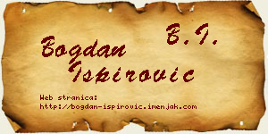 Bogdan Ispirović vizit kartica